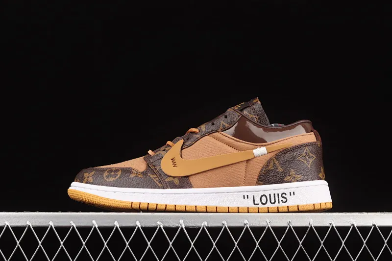 All Categories Air Jordan Jordan Series Basketball Shoes Air Jordan 1 Low Air Jordan 1 AJ1 Joe 1 Donkey Brand Co-branded Customized Low-top Basketball Shoes 554724-555